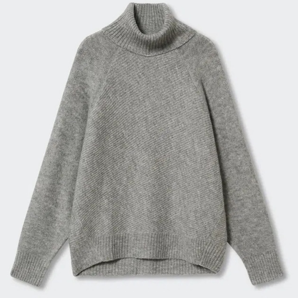 Mango Turtle Neck Sweater Gray Size XL
